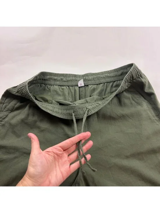 Old Navy Olive Green Linen Blend Wide Leg Lounge Pant L - Picture 4 of 8